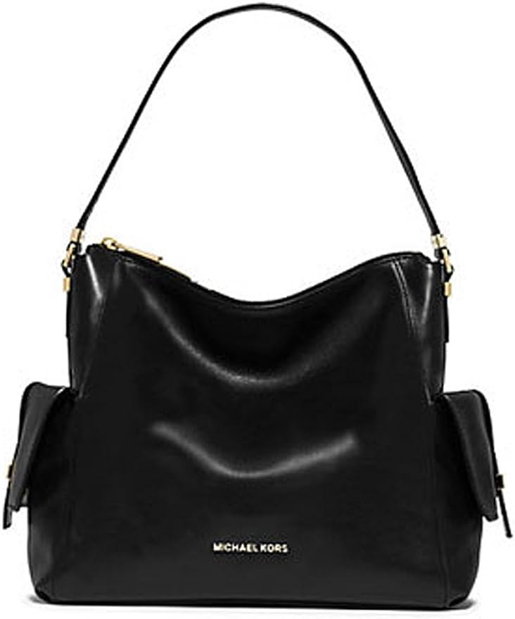 Michael Kors Marly Large Leather Shoulder Bag - Black