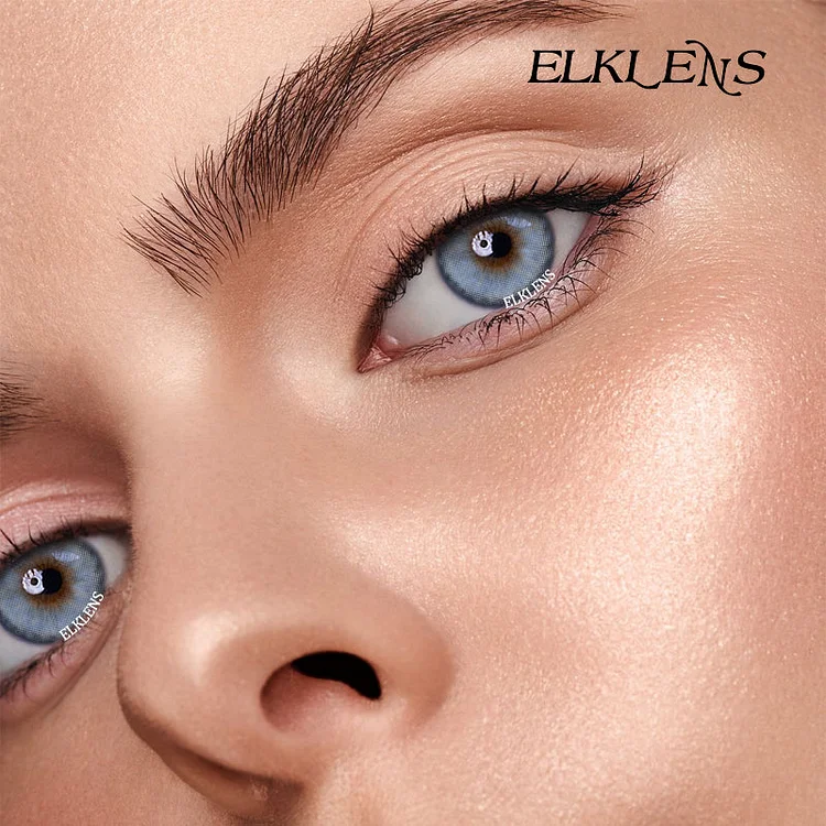 ELKLENS Moutain Blue Prescription Colored Contact Lenses