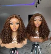 5x5 Lace Closure Wig Curly Wig 20inches Brown Hair Pre Plucked Human Hair Wig