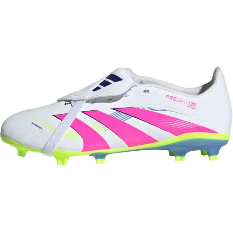 Adidas PREDATOR LEAGUE Anti Slip Wear Resistant Low Top Kids' Soccer Shoes White Pink Teenagers