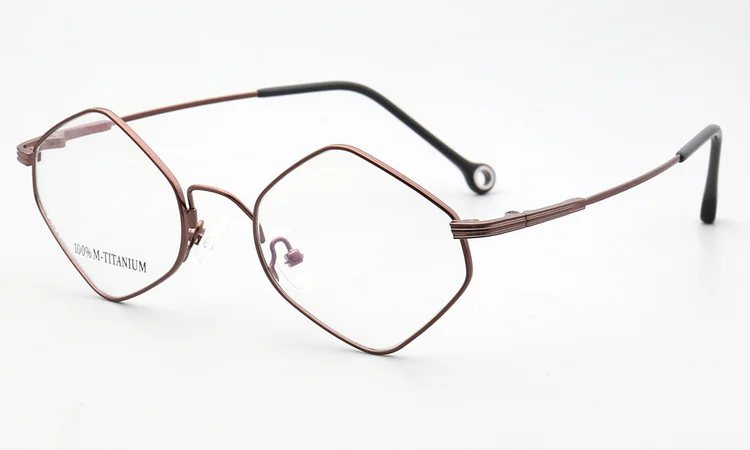 Memory Titanium Eyeglasses Square Diamond Flexible Optical Frame Prescription Spectacle Irregular Polygon Designed Glasses 57775