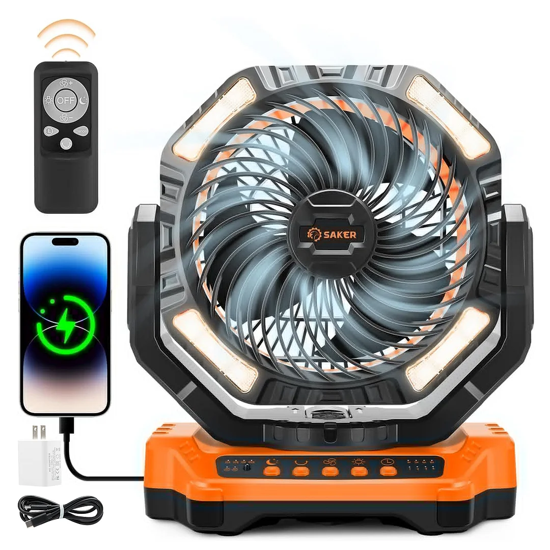 Camping Fan in Use