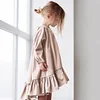 Kid Baby Girl Ruffled Loose Long Sleeve Round Neck Dress