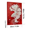 DIY Pearl Painting Lucky Koi for Home Wall Decor with Frame(40*30cm)