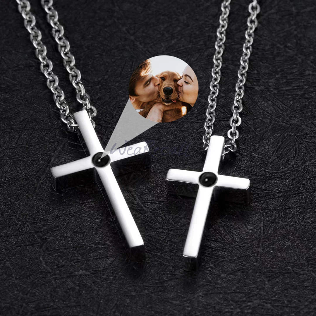Cool Cross Projector Picture Custom Personalized Photo Necklace wetirmss