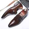 Mens Pointed Toe Dress Shoes With Buckle