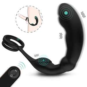 Anal Plug Vibrator Prostate Massager Masturbators With Double Ring