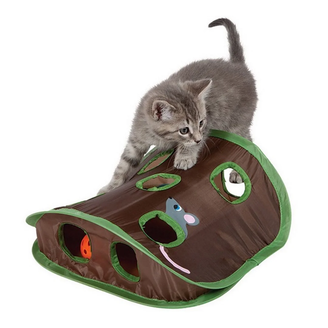 Interactive Cat Toy 9 Mouse Holes Interactive Toy For Cats Intelligence Training With Bell And Mouse