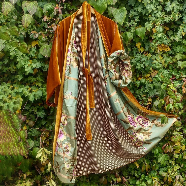 VChics Fashion Casual Lined Printed Duster Kimono