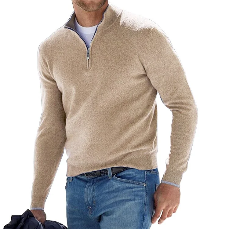 Men’s Exquisite Three-Quarter Zip Sweater