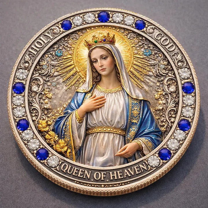 Front side Blessed Virgin Mary coin