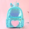 Kids Girls Unicorn Cute Sequins Backpack School Bags
