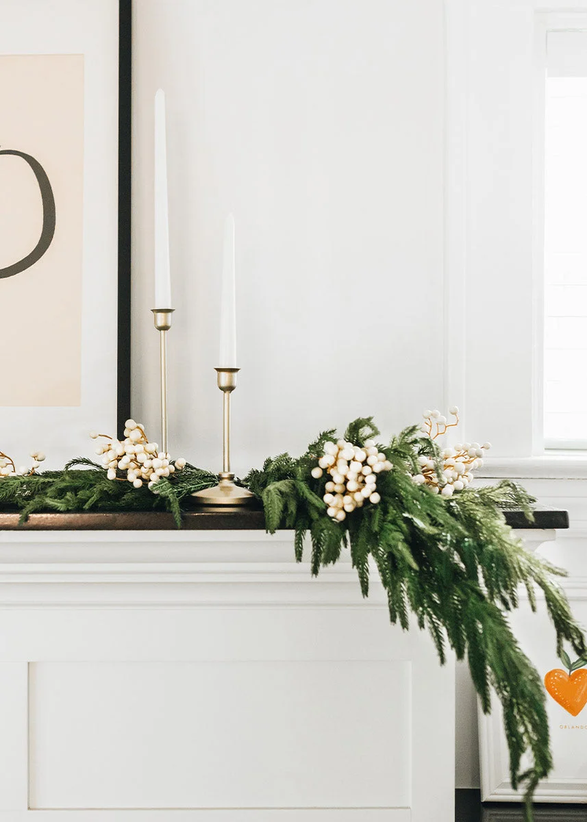 Fake Berries Pick in Cream Beige - 9"