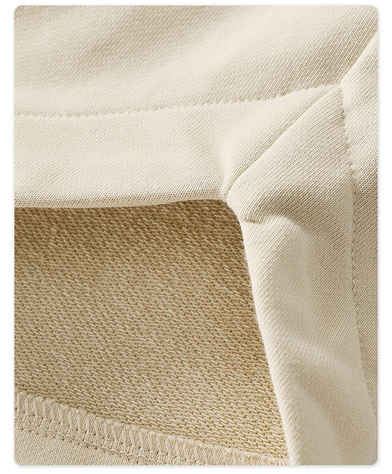 PASUXI Men's Casual Shorts - Beige Comfortable Lounge Bottoms with Side Seam Detail