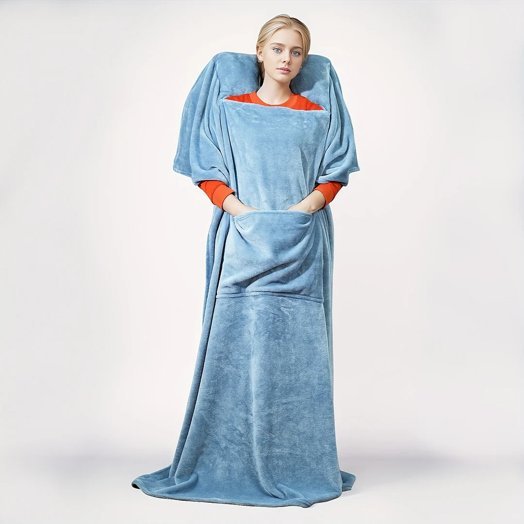 Blanket With Pillow Multifunctional Storage Blanket For Sofa Camping Car Office Etc Various Occasions Multi-purpose Blanket