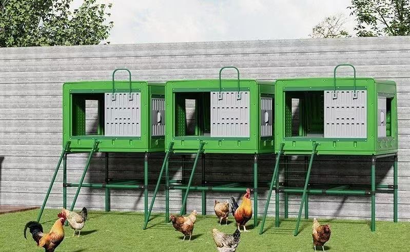 Mobile Chicken Coop Run with For 2-10 Large Hens House 7691aedec34269129b175116f44f7824