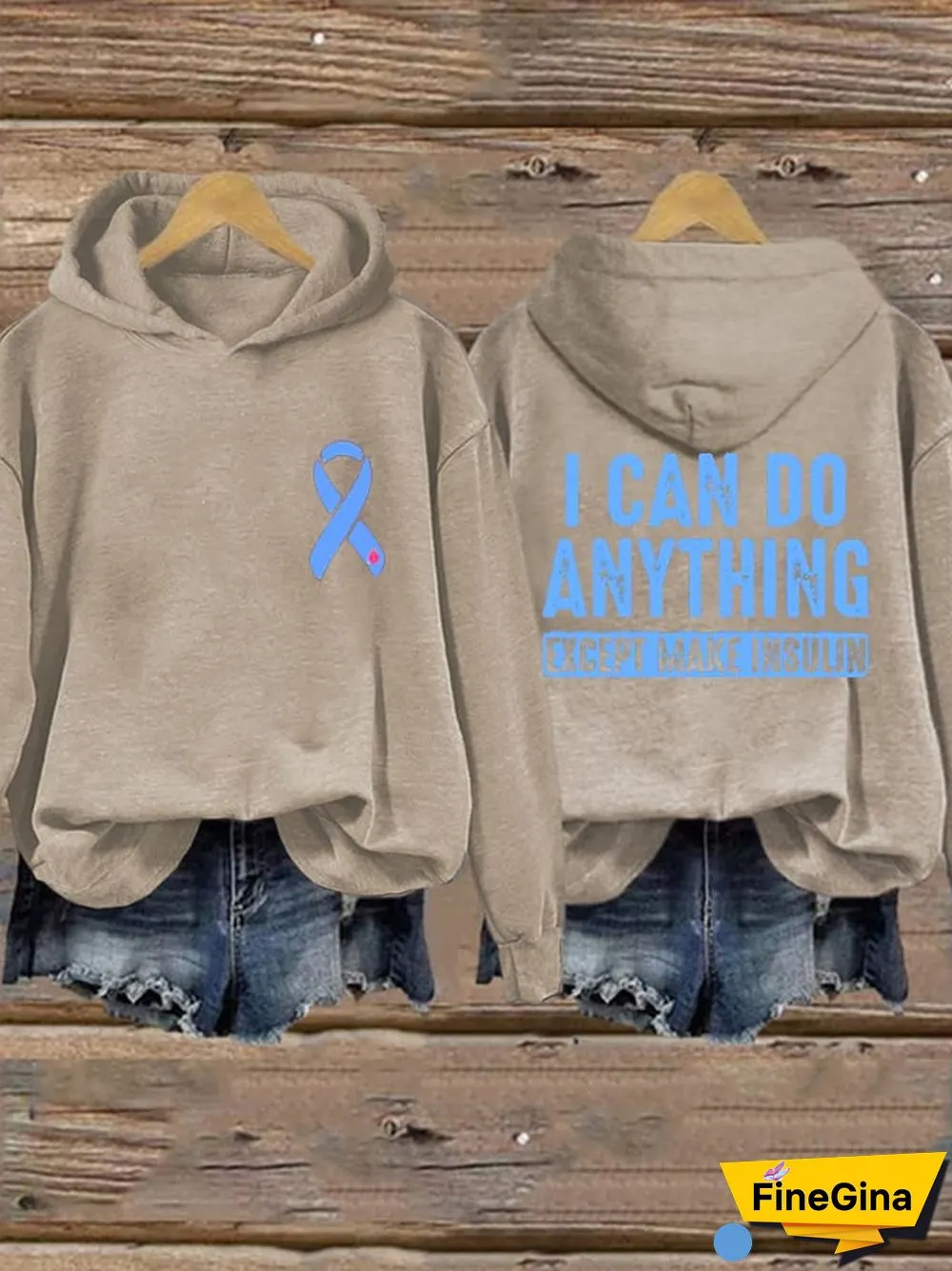 Women's I Can Do Anything Except Make Insulin Print Hoodie Long Sleeve Sweatshirt
