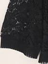 Floral Lace Open Front Cardigan, Versatile 3/4 Sleeve Cardigan For Spring & Fall, Women's Clothing