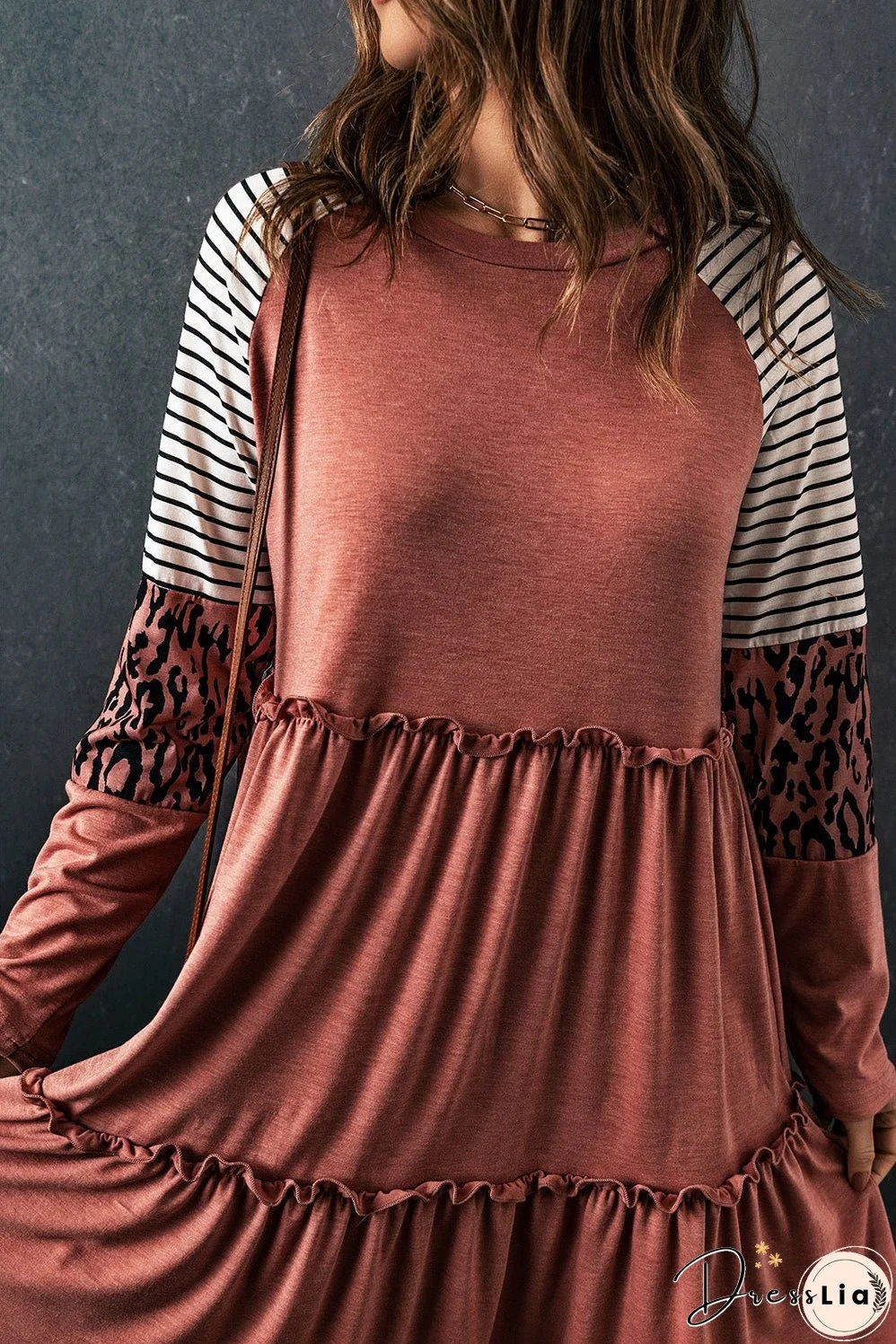 Striped Long Sleeve Mini Dress