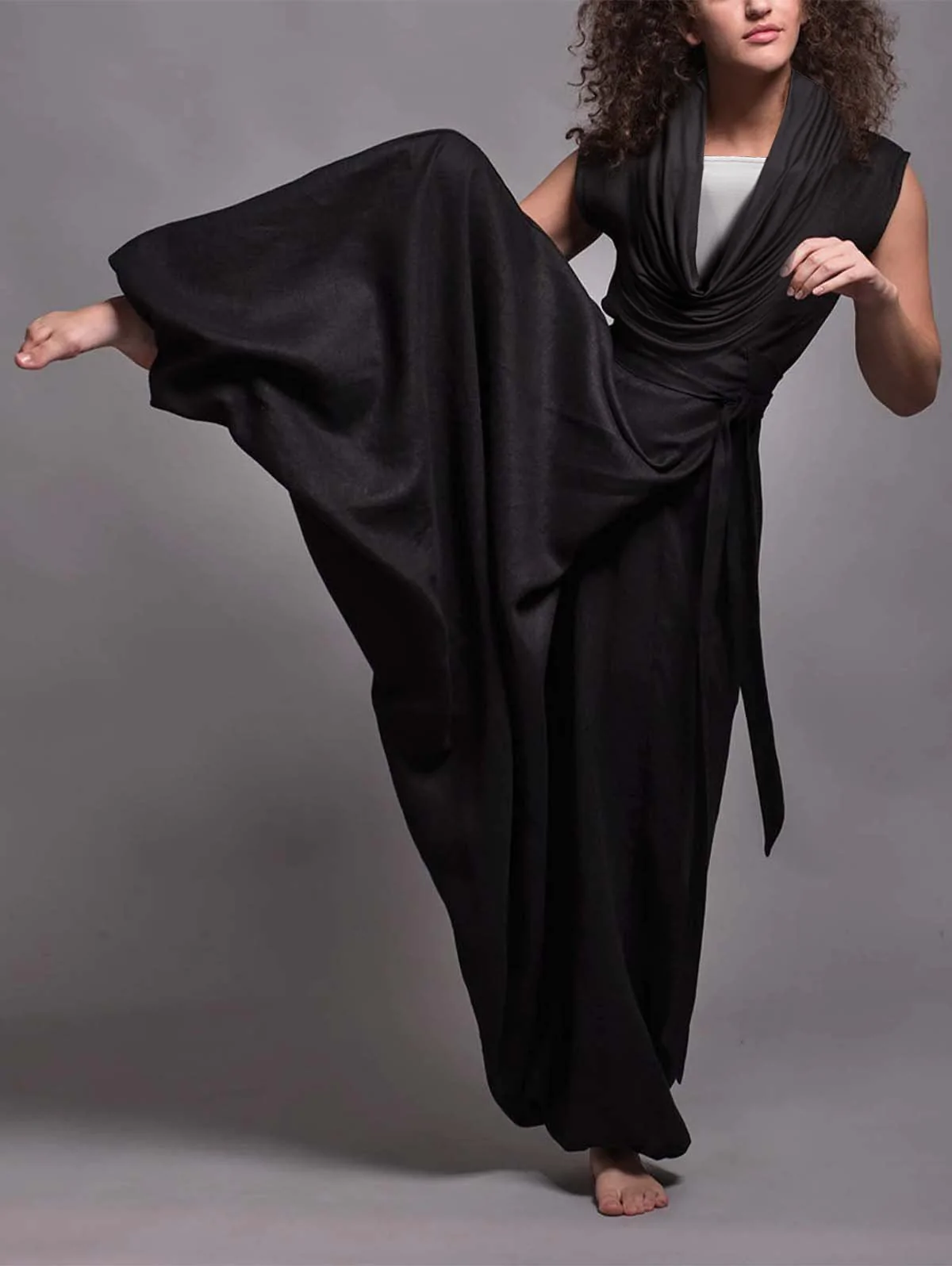 Casual Neck  Plicated  Loose Wrap Jumpsuit-Neogeekshirts:luchamp