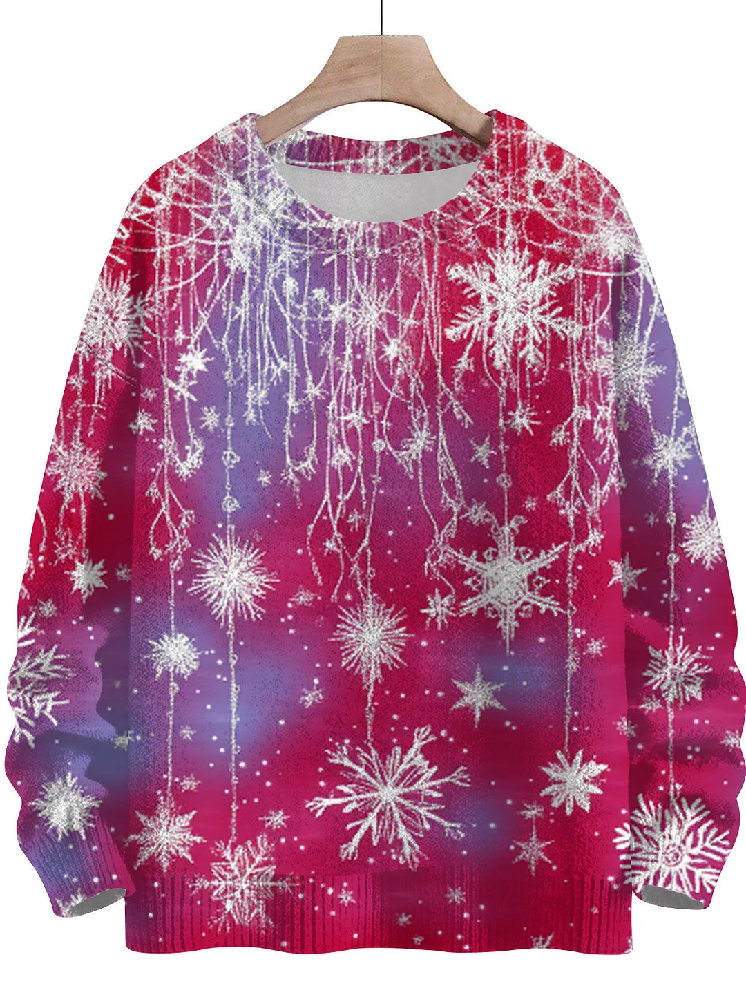 Women's Long Sleeve Scoop Neck Graphic Printed Sweaters