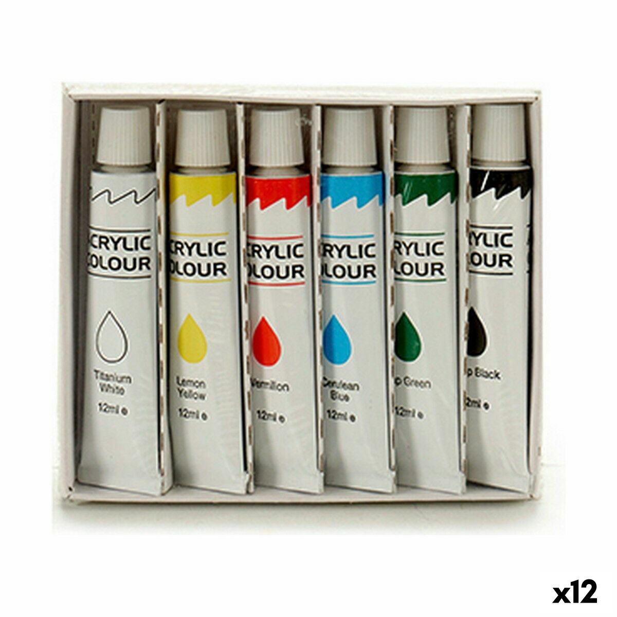 Painting set Pincello Multicolour 12 ml Acrylic paint (12 Units)