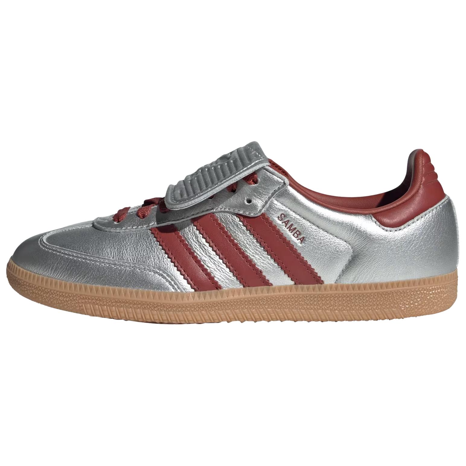 Adidas Originals Samba LT Anti-Slip Wear-Resistant Low-Top Skateboard Shoes Women's Silver Red