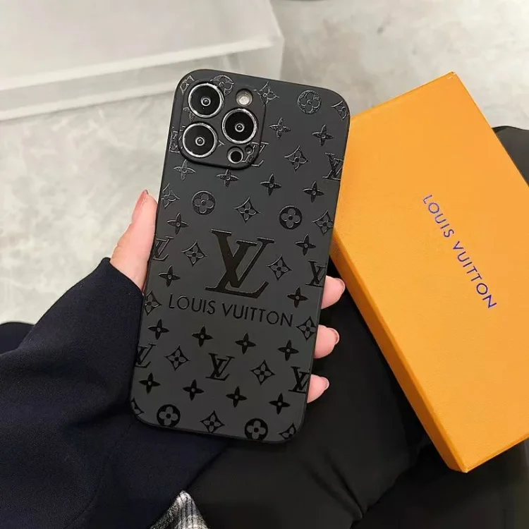 Luxury LV Leather iPhone Case with Lens Protector