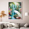 Diamond Painting-DIY Full Round Drill White Peacock At Lake Forest