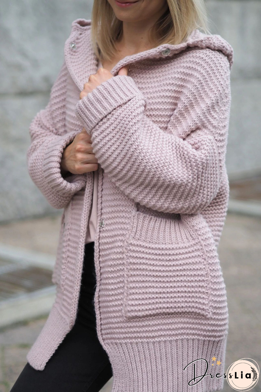 Casual Solid Pocket Hooded Collar Tops Sweater(6 Colors)