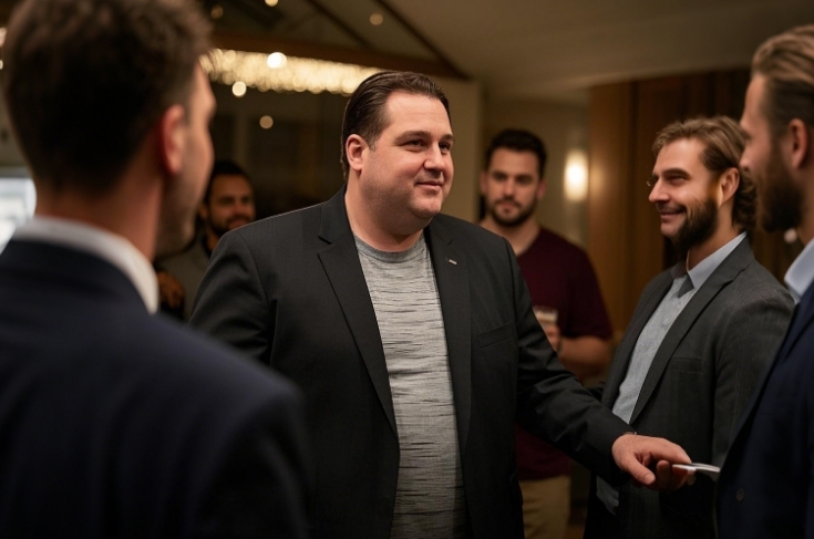 big men's fashion with Dad Bod on smart-casual occasions