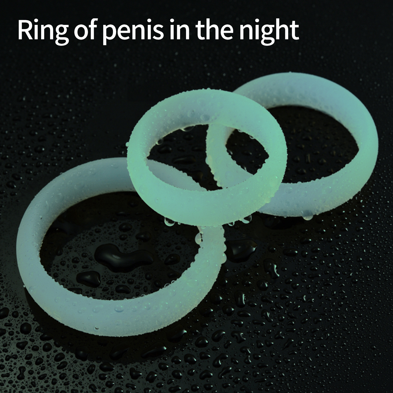 3pcs Luminous Silicone Cock Ring Penis Ring Delay Ejaculation For Men