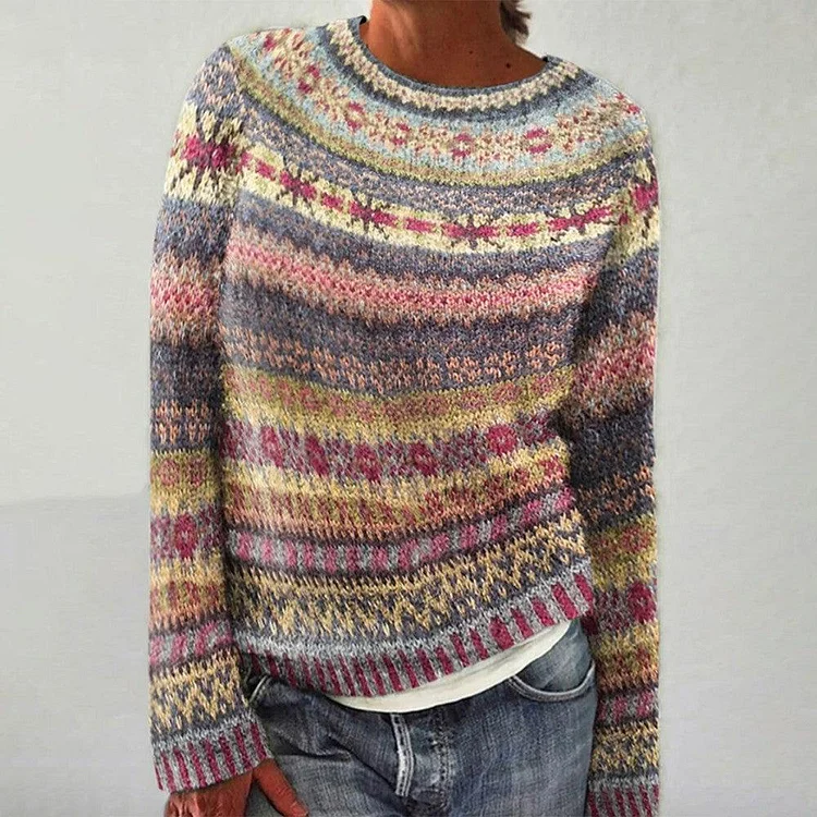 Elegant Print Multifarvet Sweater