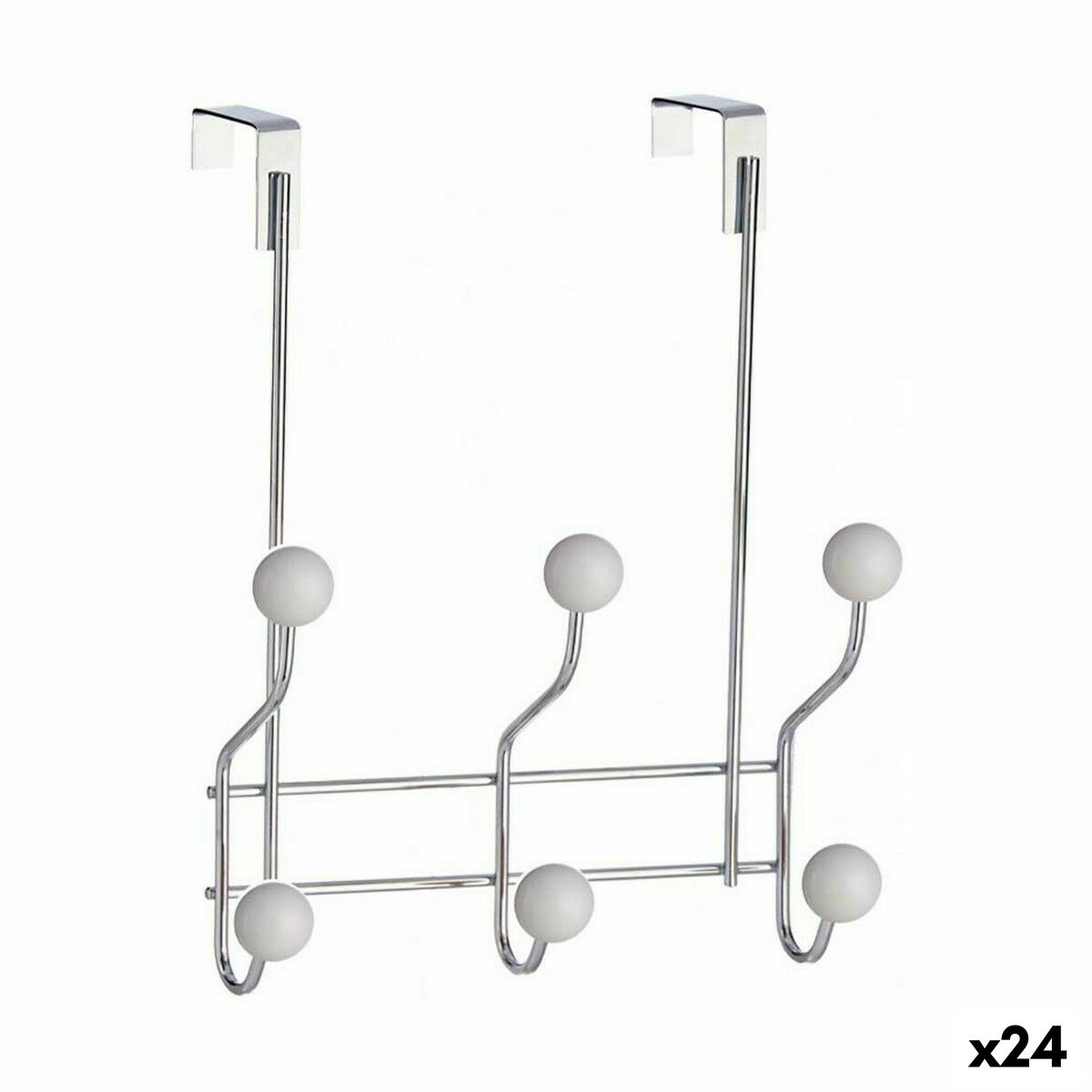 Door Coat Rack Berilo White Metal Plastic 10 x 22 x 26 cm 22,5 x 25 x 9 cm (24 Units)