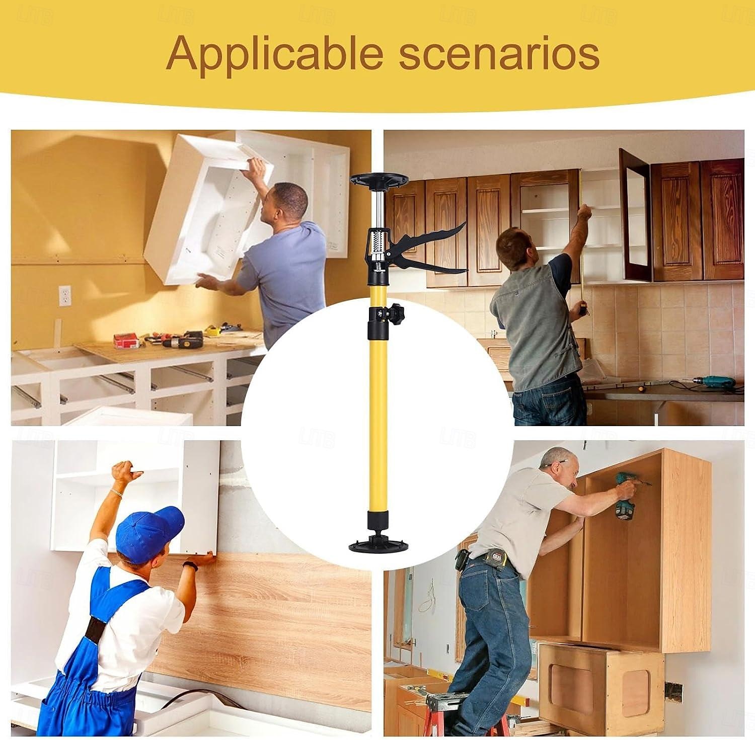 Cabinet Jack Support Pole Quick Adjustable Support Pole Telescopic Steel Rod for Drywall, Cabinets, Crown Moldings, and More - Expands from 45.3 to 114.7 Inches 2024 - HK $177.53 –P3