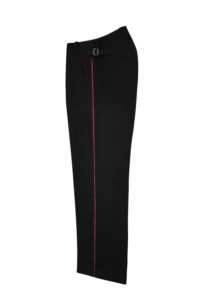   German Fire Police Officer Black Wool Trousers With Pipe German-Uniform