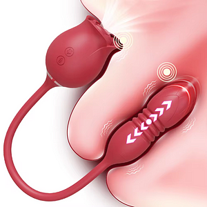 Upgrade Rose Sucking Thrusting Dildo Vibrator