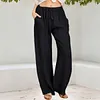 Gioiacombo&trade; Nuovi pantaloni casual larghi in cotone e lino da donna