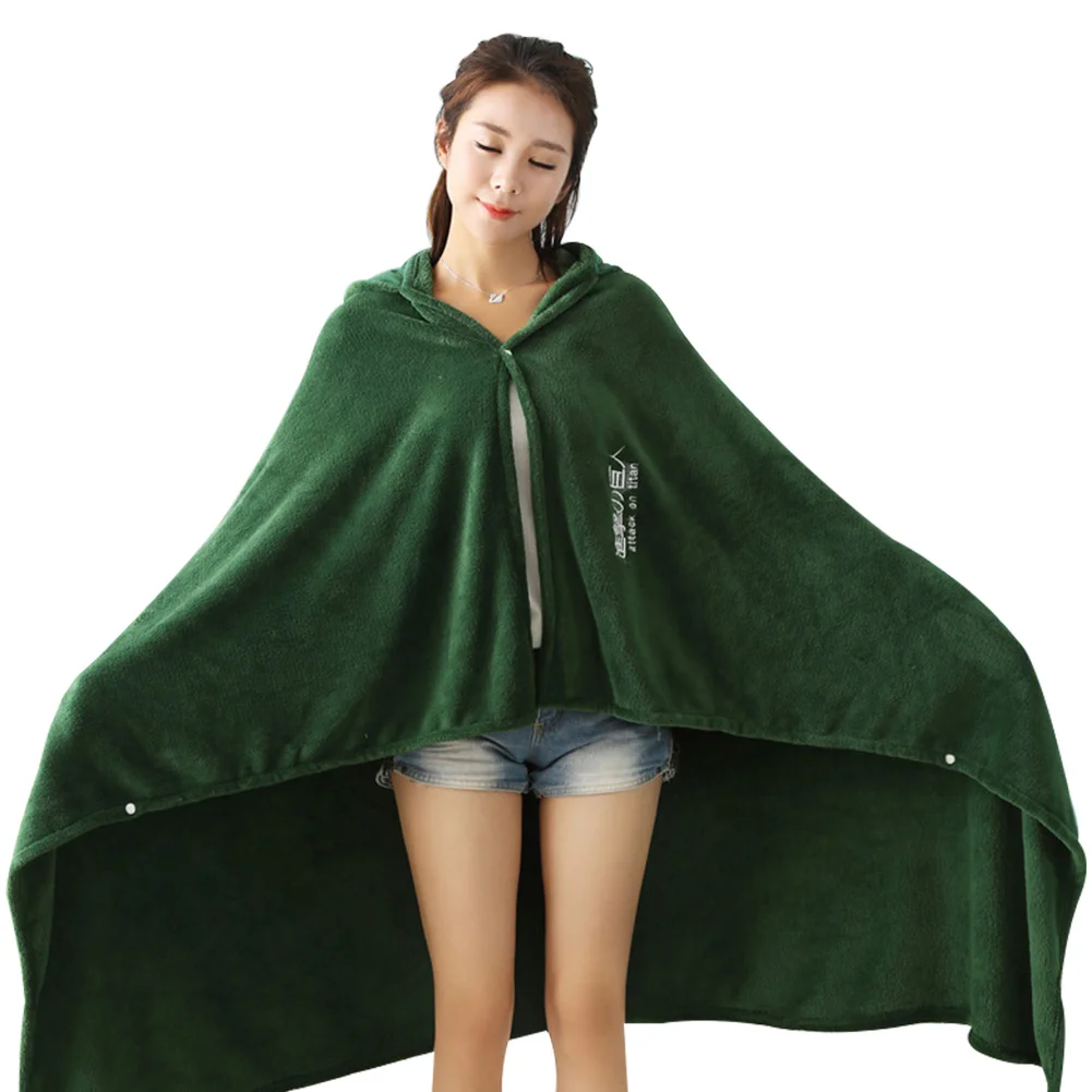 Anime Survey Corps Green Flannel Blanket Cloak Sleepwaer Outfits Cosplay Costume Halloween Carnival Suit