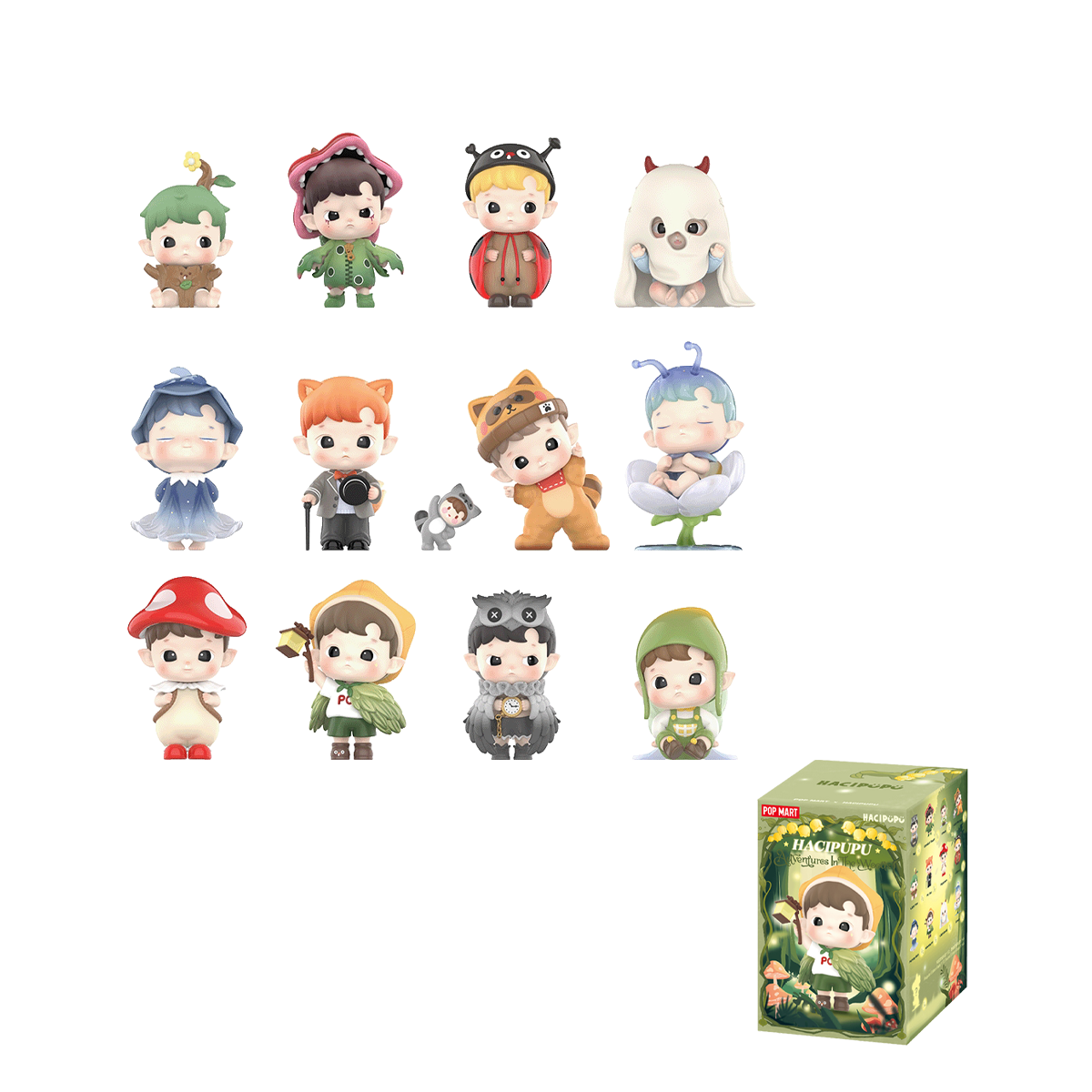 POP MART HACIPUPU Forest Adventure Collection Blind Box Products Single Mystery Box/Full Box 12 Pcs