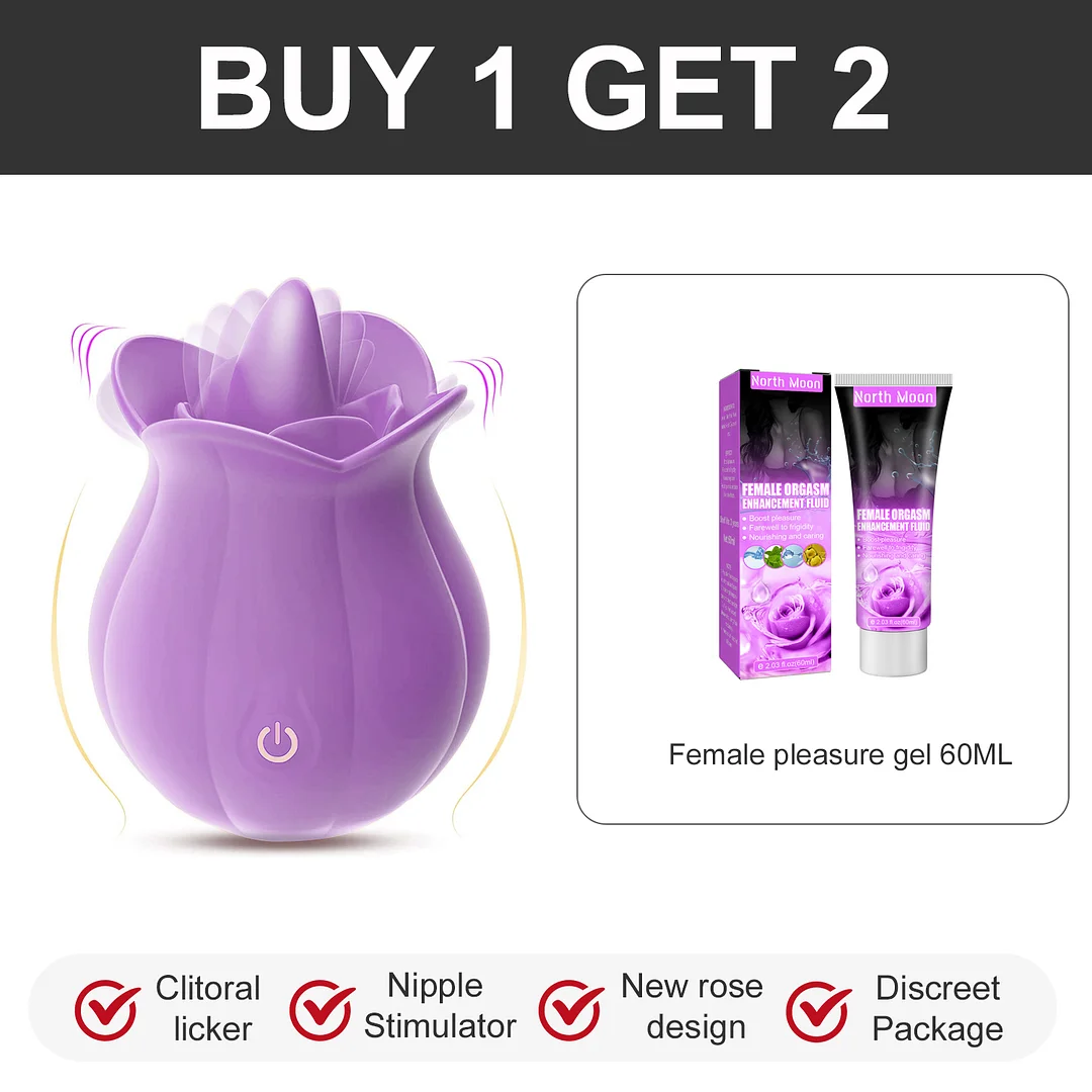 10 Speeds Rose Vibrator With Tongue