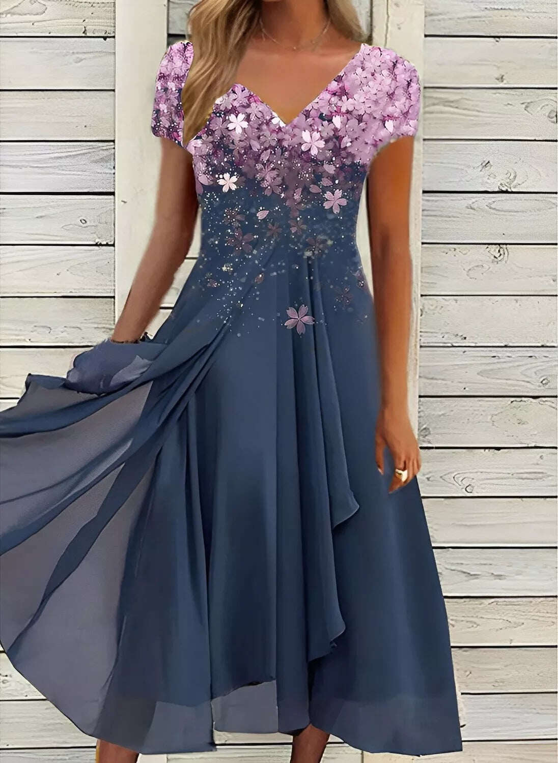 Verão 2025 Vestido Floral Longo Boémio Boémio