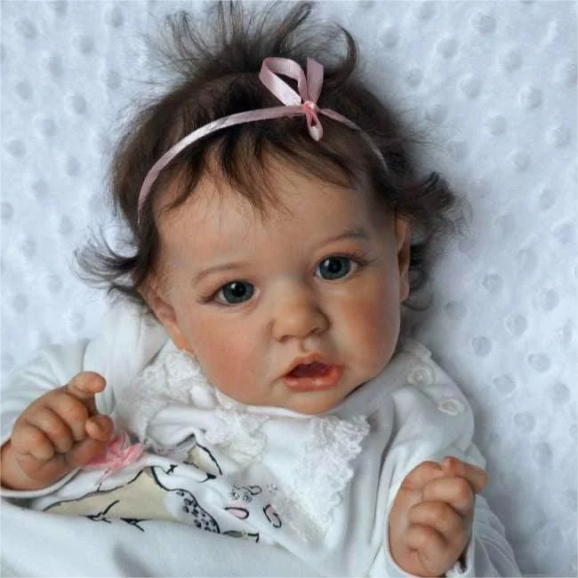 Super Lovely 20'' Lifelike Alina Reborn Toddler Silicone Newborn Baby Doll Girl with Rooted Hair, Best Gift for Children