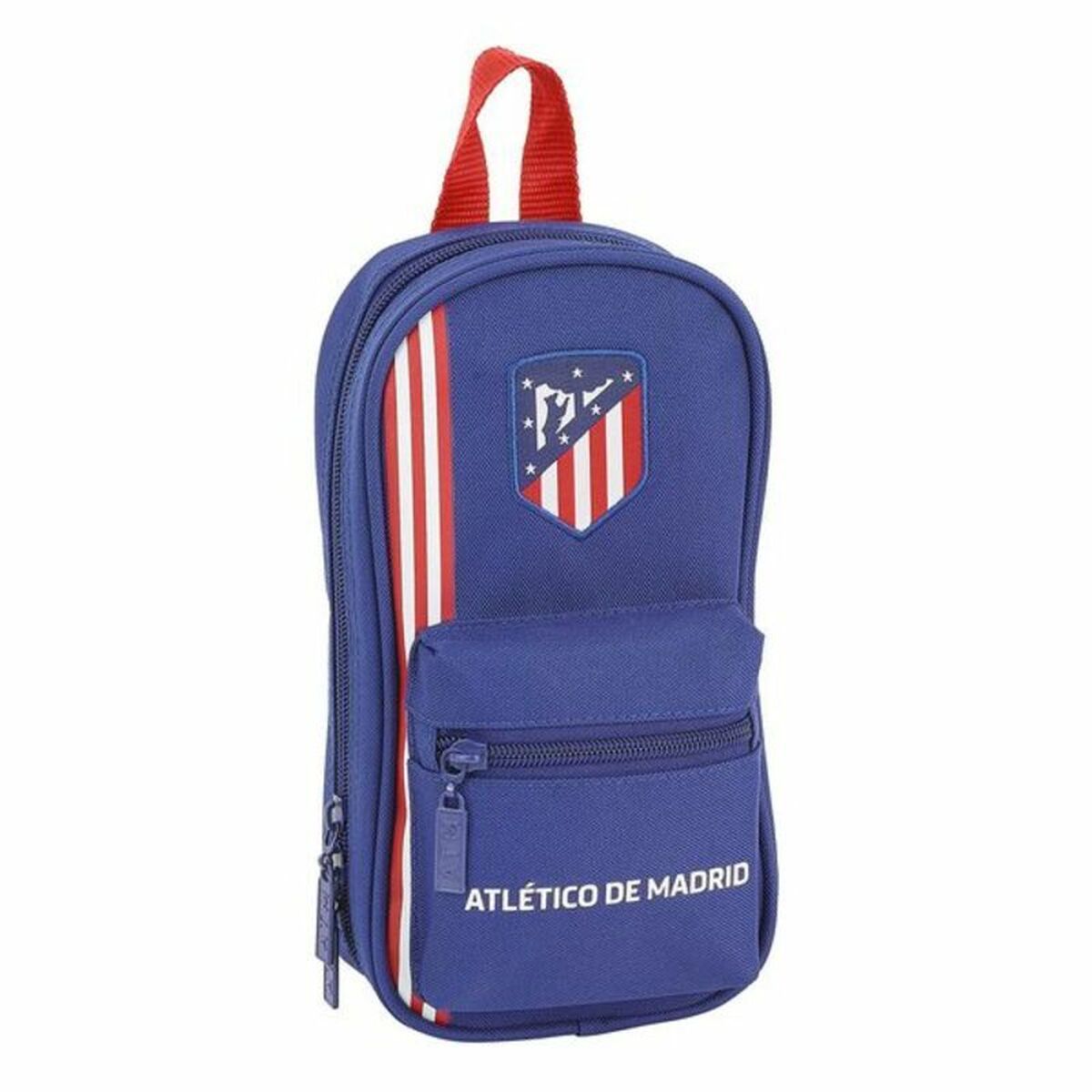 Backpack Pencil Case Atl&eacute;tico Madrid In blue Navy Blue 12 x 23 x 5 cm (33 Pieces)