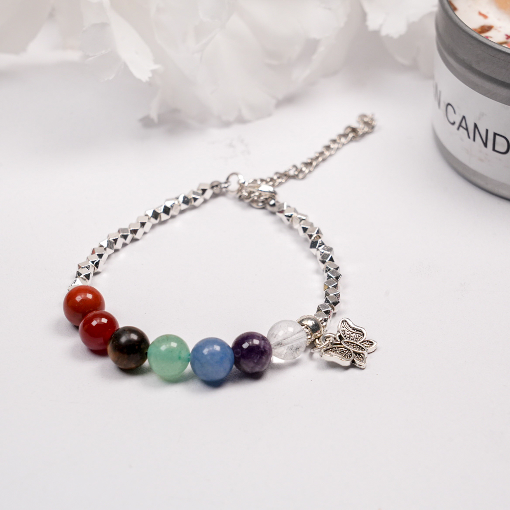 Rainbow Butterfly Charm Bracelet