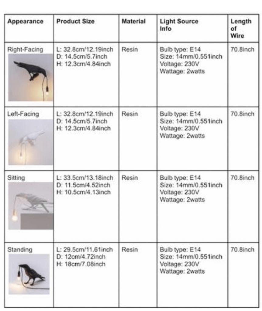 Marcuzzi Designer Raven Lamp