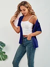Women's Chic Spring & Summer Cardigan - Elegant Short Sleeve, Lightweight Open Front Knit - Versatile Sweater for Casual or Dressy Occasions