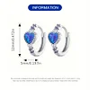 925 Silver Purple Zircon Heart Stud Earrings 