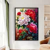 Bead Embroidery - Partial Printed 9CT Peony Cross Stitch Kit(71x50 CM)