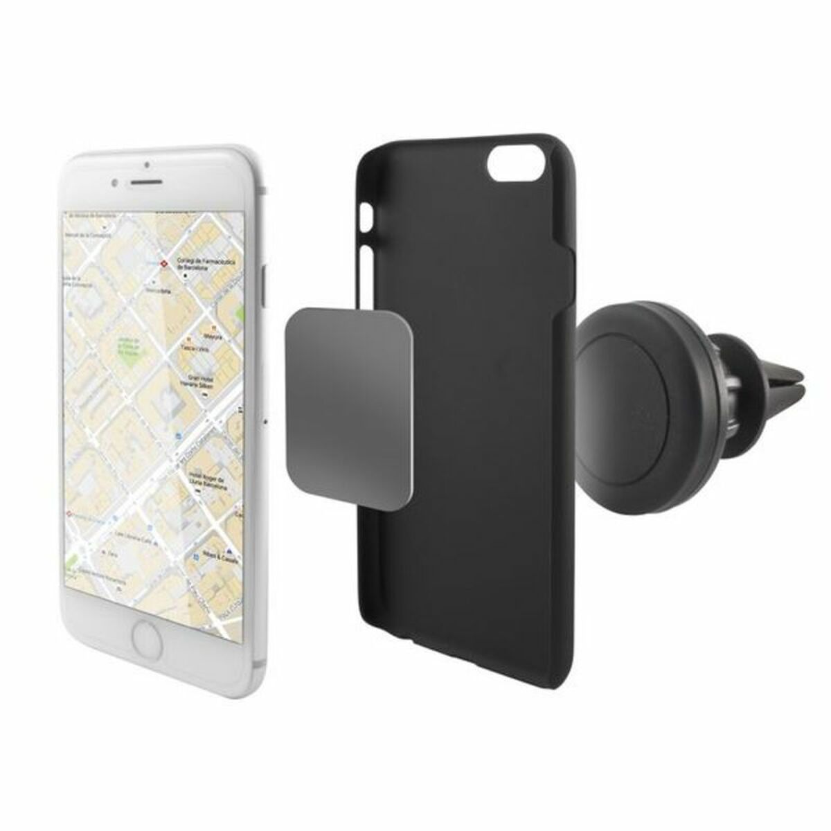 Magnetic Mobile Phone Holder for Car KSIX 360&ordm; Black